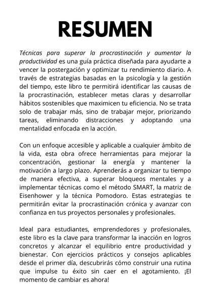 Técnicas para superar la procrastinación y aumentar la productividad