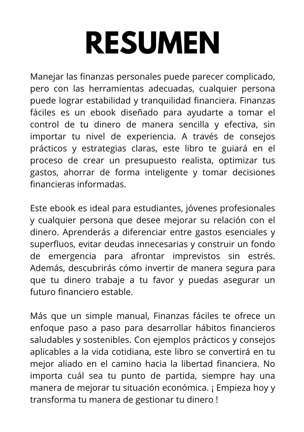 Finanzas fáciles : Tu guía práctica para el éxito financiero