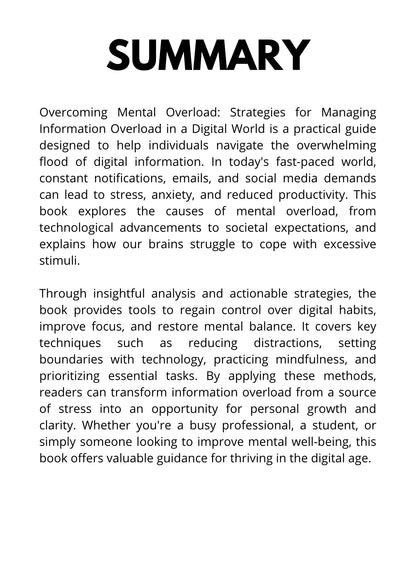 Overcoming Mental Overload: Strategies for Managing Information Overload in a Digital World